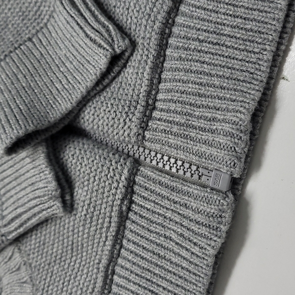 New! Cat & Jack Grey Cotton Basic Zip-Up Knit Bomber Jacket Sweater - Picture 8 of 8